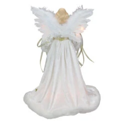 Kurt Adler 16" Lighted Ivory And Gold Angel Christmas Tree Topper - Clear Lights - UL2216 -Northlight ksa ul2216 2 45997.1588402549