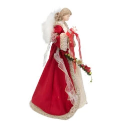 Kurt Adler 16" Red And Ivory Poinsettia Angel Christmas Tree Topper - 33752004 -Northlight ksa ul2218 3 31944.1588405771