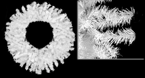 7' Huge Pre-Lit White Canadian Pine Christmas Wreath - Clear Lights 3 7' Huge Pre-Lit White Canadian Pine Christmas Wreath - Clear Lights