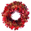 Red And Gold Leaf Artificial Thanksgiving Tinsel Wreath, 24-Inch -Northlight lbuwvrysov4rp4epcexo8z8tjbkzb65m 55037.1588370694
