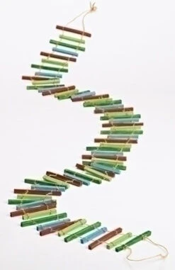 Roman 6' X 4.5" Green And Blue Ladder Style Artificial Christmas Garland - Unlit