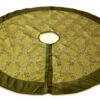 Melrose 54" Green Brocade Christmas Tree Skirt With Trim -Northlight melrose 52950 1 43167.1588349662
