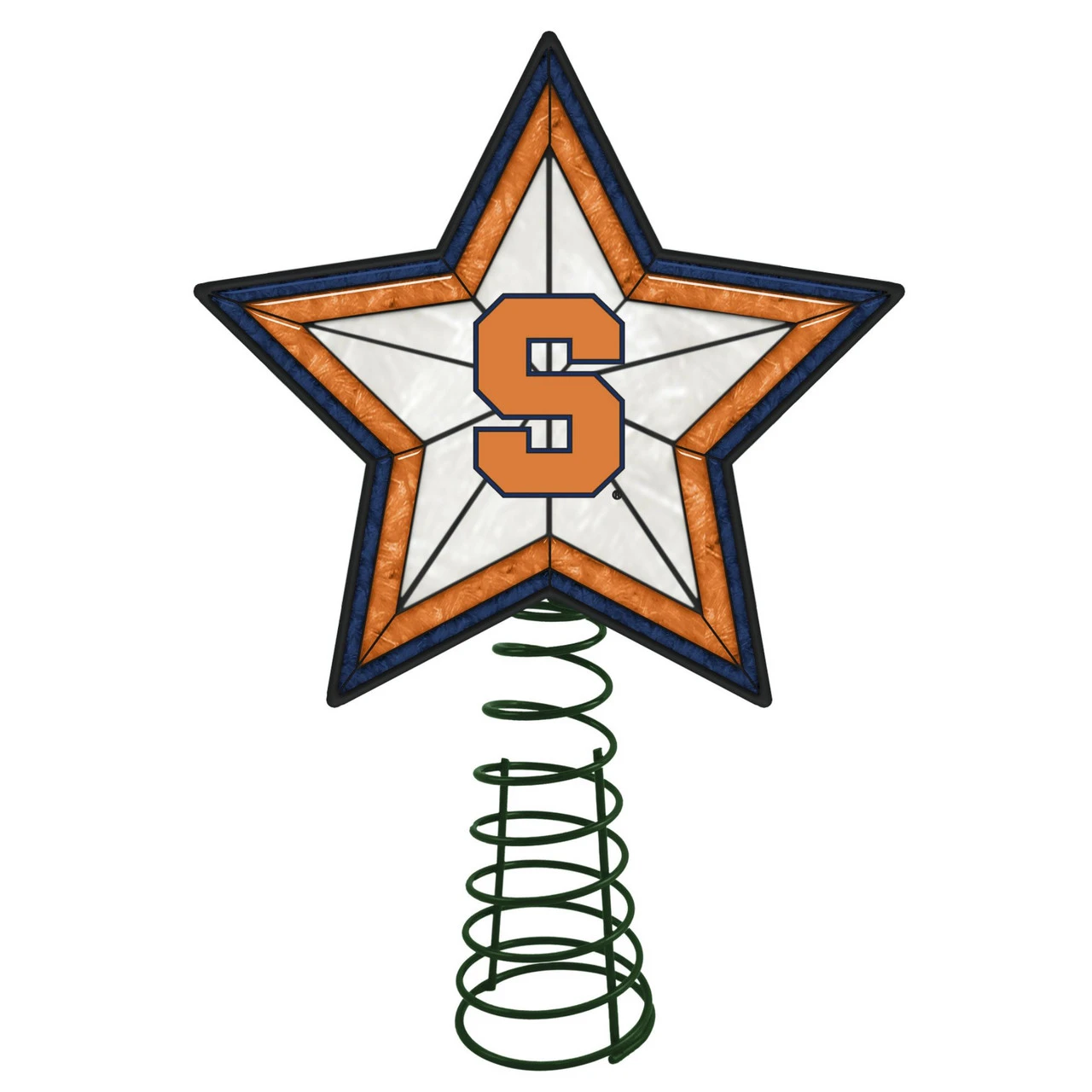10" Lighted White Star NCAA Syracuse Orange Christmas Tree Topper