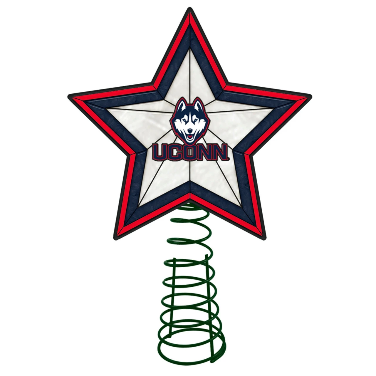10" Lighted Red And Blue Star NCAA UConn Huskies Christmas Tree Topper 3 10" Lighted Red And Blue Star NCAA UConn Huskies Christmas Tree Topper