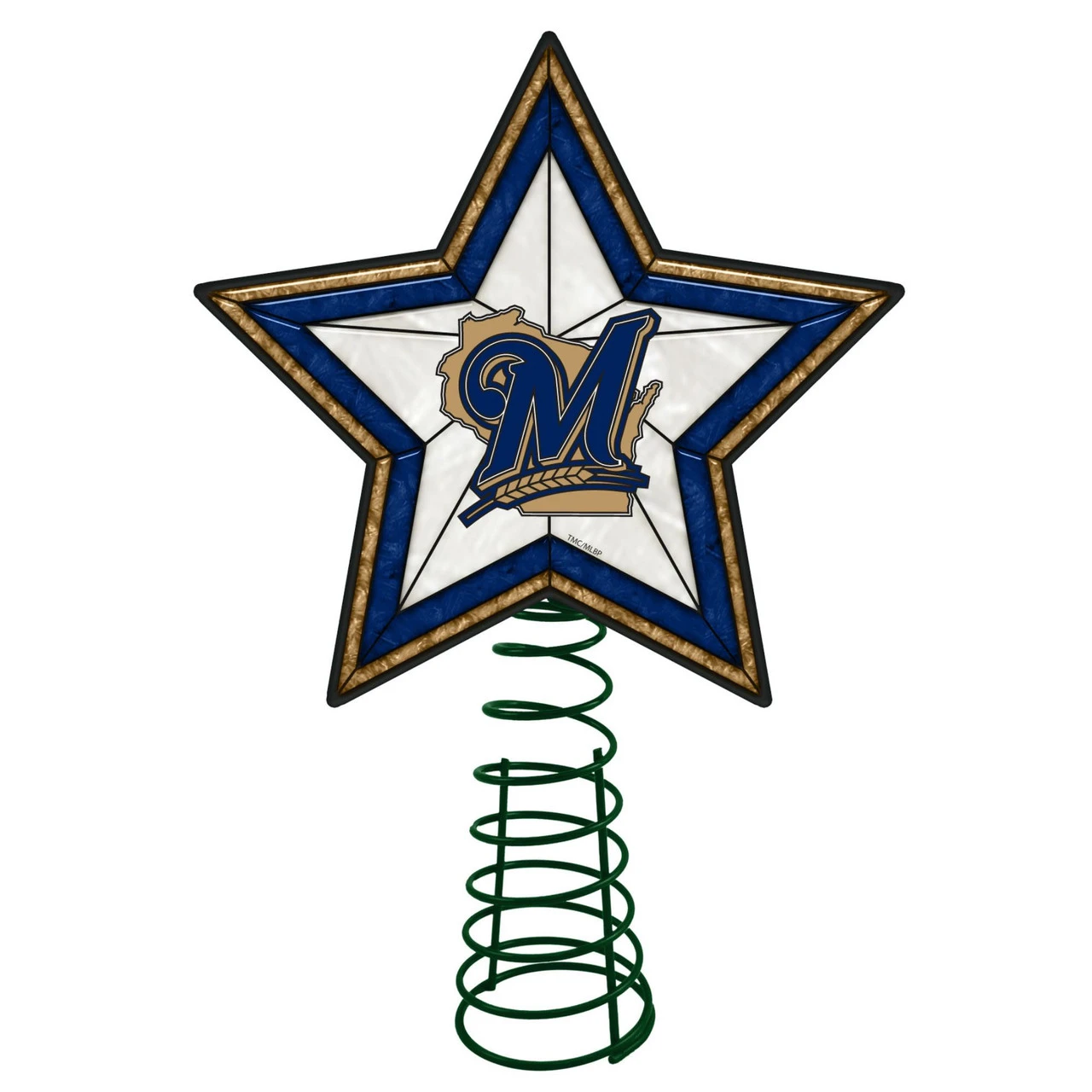 10" Lighted Gold And Blue Star MLB Milwaukee Brewers Christmas Tree Topper 3 10" Lighted Gold And Blue Star MLB Milwaukee Brewers Christmas Tree Topper
