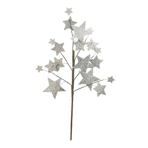 24" White Glittered Sparkling Stars Artificial Christmas Spray 3 24" White Glittered Sparkling Stars Artificial Christmas Spray