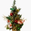 2' Poinsettia Ribbon And Ball Ornament Pre-Lit Decorated Christmas Tree - Clear Lights -Northlight mkqo1nnosxygmxdazrqib6o0rxgtxa98 98532.1588349714