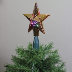 11.5" Lighted Gold Kaleidoscope Christmas Tree Topper - Multicolor LED Lights -Northlight mrchristmas 69804 3 63410.1665432997