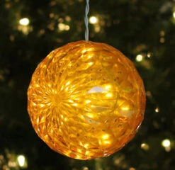 Northlight 6" Yellow LED Lighted Hanging Christmas Crystal Sphere Ball Outdoor Decoration -Northlight northlight2052 785 066 3 55767.1587644264