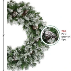 Northlight 36" Snowy Flocked Angel Pine With Pine Cones Artificial Christmas Wreath - Unlit -Northlight northlight20v03982 info 65879.1692025708