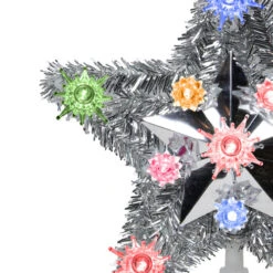 Northlight 9" Lighted Silver Star Christmas Tree Topper - Multicolor Lights -Northlight northlight20ys27535 81771.1664726076