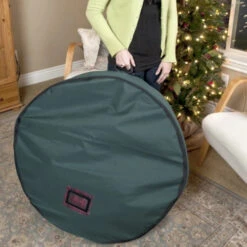 Northlight 36" Christmas Wreath Protective Storage Bag With Removable Direct Suspend Handle -Northlight northlight 10112 6 25829.1664380567