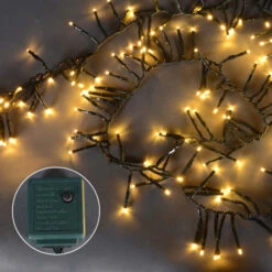 Northlight 200 Warm White Multi-Function LED Cluster Christmas Lights - 5.75 Ft Green Wire -Northlight northlight 19 10104wafe 200 69000.1588396529