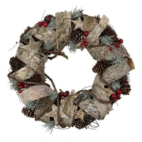 Northlight Pine Cones, Birch And Berries Artificial Christmas Wreath, 13-Inch, Unlit 3 Northlight Pine Cones, Birch And Berries Artificial Christmas Wreath, 13-Inch, Unlit
