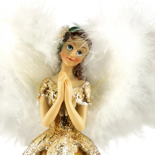 Northlight 10" Gold And White Angel Christmas Tree Topper, Unlit 5 Northlight 10" Gold And White Angel Christmas Tree Topper, Unlit - Image 3
