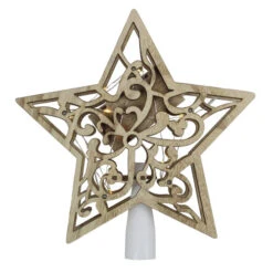 Northlight 10" Lighted Brown Star With Cut-Out Design Christmas Tree Topper - Clear Lights -Northlight northlight ha87093 42217.1694274322
