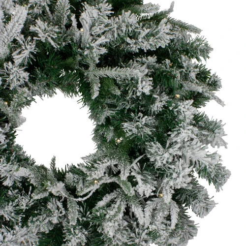 Northlight Pre-Lit Flocked Winfield Fir Artificial Christmas Wreath - 36-Inch, Warm White LED Lights 4 Northlight Pre-Lit Flocked Winfield Fir Artificial Christmas Wreath - 36-Inch, Warm White LED Lights - Image 2