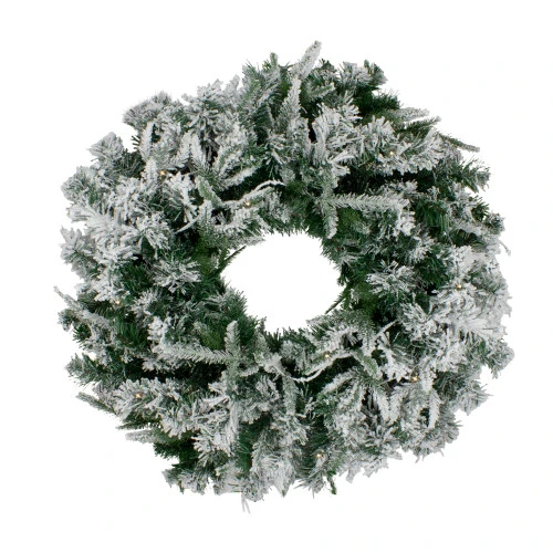Northlight Pre-Lit Flocked Winfield Fir Artificial Christmas Wreath - 36-Inch, Warm White LED Lights 3 Northlight Pre-Lit Flocked Winfield Fir Artificial Christmas Wreath - 36-Inch, Warm White LED Lights