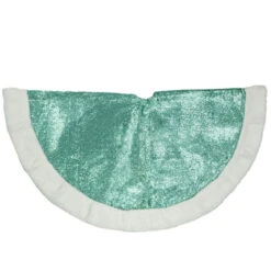 Northlight 47" Mint Green Sequins Christmas Tree Skirt With White High Pile Fleece Fur Trim -Northlight northlight hm14698 0220copy 58045.1689863894