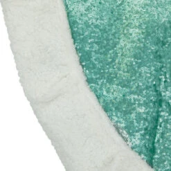 Northlight 47" Mint Green Sequins Christmas Tree Skirt With White High Pile Fleece Fur Trim -Northlight northlight hm14698 04 58144.1689863894