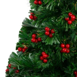 Northlight 3' Pre-Lit Color Changing Fiber Optic Christmas Tree With Red Berries -Northlight northlight j65030 2 54944.1588368981
