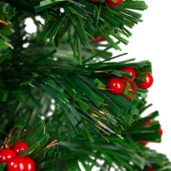 Northlight 3' Pre-Lit Color Changing Fiber Optic Christmas Tree With Red Berries -Northlight northlight j65030 4 84933.1588368982