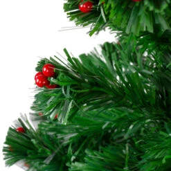 Northlight 4' Pre-Lit Color Changing Artificial Christmas Tree With Red Berries -Northlight northlight j65042 5 89737.1588357535