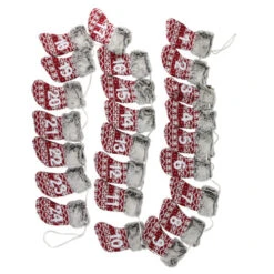 Northlight 7.8' X 5" Red And Gray Countdown Christmas Stocking Garland - Unlit -Northlight northlight ja01510 3 42338.1599787106
