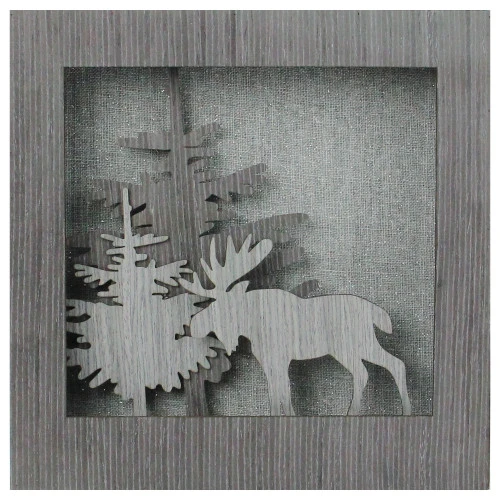 Northlight 10" Glittered Moose Silhouette Box Framed Christmas Table Decoration 3 Northlight 10" Glittered Moose Silhouette Box Framed Christmas Table Decoration