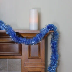 Northlight 50' Traditional Shiny Sky Blue Foil Tinsel Garland - Unlit -Northlight northlight k00365 3 96046.1588369386