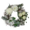 Northlight White And Silver Floral Flocked Pine Artificial Grapevine Christmas Wreath - 24-Inch, Unlit -Northlight northlight kji28196 75470.1588351398