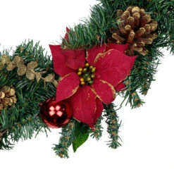 Northlight Pine, Poinsettia, Berry And Pine Cone Artificial Christmas Wreath, 24-Inch, Unlit -Northlight northlight kji85777 3 77412.1665580043