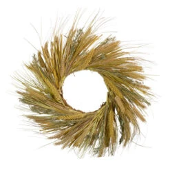 Northlight Wheat And Straw Stalks Artificial Wreath, 22-inch Unlit