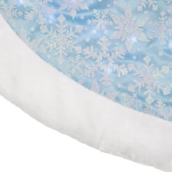 Northlight 48" LED Blue Iridescent Glittered Snowflakes Christmas Tree Skirt -Northlight northlight l27894 1 69462.1588362487