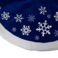 Northlight 48" Blue Velveteen Snowflake Christmas Tree Skirt With Faux Fur Trim -Northlight northlight l27897 1 68835.1588357612