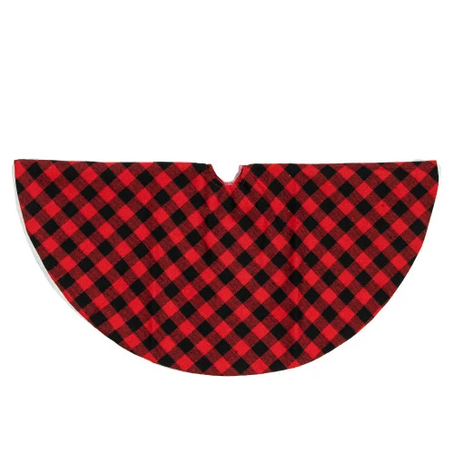 Northlight 20" Red And Black Buffalo Plaid Mini Christmas Tree Skirt 3 Northlight 20" Red And Black Buffalo Plaid Mini Christmas Tree Skirt - Image 2