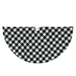 Northlight 20" White And Black Buffalo Plaid Mini Christmas Tree Skirt -Northlight northlight l27924 0220copy 85066.1691161229