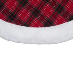 Northlight 60" Red And Green Plaid Christmas Tree Skirt With White High Pile Fleece Trim -Northlight northlight l27930 01 55196.1588355779