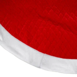 Northlight 72" Red And White Quilted Christmas Tree Skirt With Faux Fur Trim -Northlight northlight l27932 1 59665.1588357519