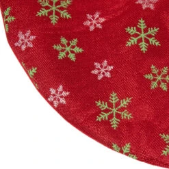 Northlight 20" Metallic Red With Green And White Snowflakes Mini Christmas Tree Skirt -Northlight northlight l85594 1 94419.1588350658