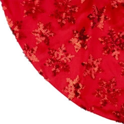 Northlight 20" Red Sequin Snowflake Pattern Mini Christmas Tree Skirt -Northlight northlight l85596 2 63828.1665610742
