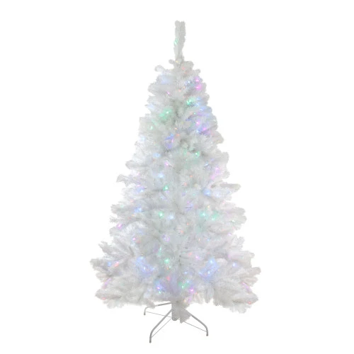 Northlight 6.5' Pre-Lit White Medium Iridescent Pine Artificial Christmas Tree - Multi Function LED Lights 4 Northlight 6.5' Pre-Lit White Medium Iridescent Pine Artificial Christmas Tree - Multi Function LED Lights - Image 2