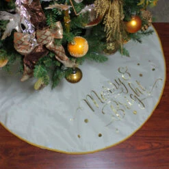 Northlight 48” Ivory White Merry And Bright Christmas Tree Skirt -Northlight northlight n03374 3 16509.1588362269