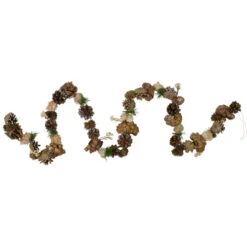 Northlight 5.5' X 3" Autumn Harvest Pine Cone Artificial Glittered Garland - Unlit