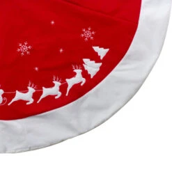 Northlight 48" Red Sleigh And Reindeer Embroidered Christmas Tree Skirt -Northlight northlight nl01832 4 updated 99238.1612412059