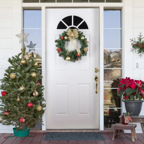 Northlight Pre-Lit Pine Cone And Gifts Artificial Christmas Wreath, 24-Inch, Warm Clear LED Lights 4 Northlight Pre-Lit Pine Cone And Gifts Artificial Christmas Wreath, 24-Inch, Warm Clear LED Lights - Image 2