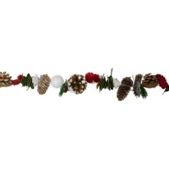 Northlight 5' X 4" Frosted Pine Cone, Twig, Berry And Wooden Rose Artificial Christmas Garland - Unlit - 31748436 -Northlight northlight sh36202 2 78622.1588355093