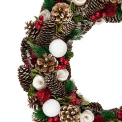 Northlight Frosted Pine Cone And Wooden Rose Artificial Christmas Wreath, 19-Inch, Unlit 7 Northlight Frosted Pine Cone And Wooden Rose Artificial Christmas Wreath, 19-Inch, Unlit -Northlight northlight sh36205 2 25811.1588359032