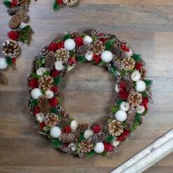 Northlight Frosted Pine Cone And Wooden Rose Artificial Christmas Wreath, 19-Inch, Unlit 6 Northlight Frosted Pine Cone And Wooden Rose Artificial Christmas Wreath, 19-Inch, Unlit -Northlight northlight sh36205 3 77567.1588359031