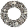 Northlight White Glittered Rose And Walnut Shell Artificial Christmas Wreath - 19-Inch, Unlit -Northlight northlight sh36214 updated 92801.1588359054